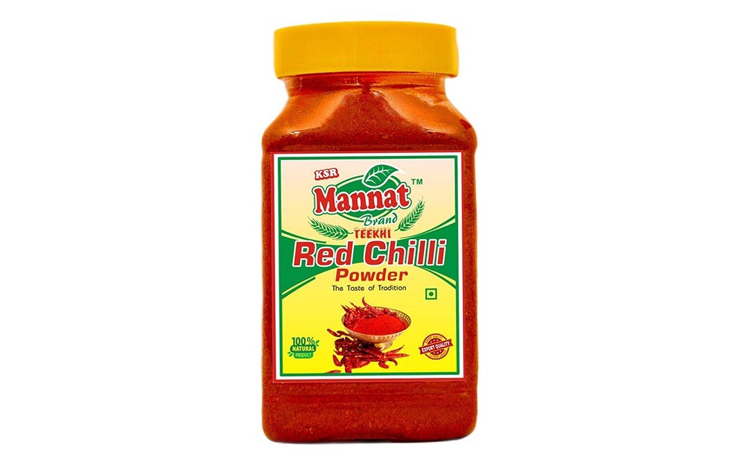 KSR Mannat Brand Teekhi Red Chilli Powder    Plastic Jar  100 grams